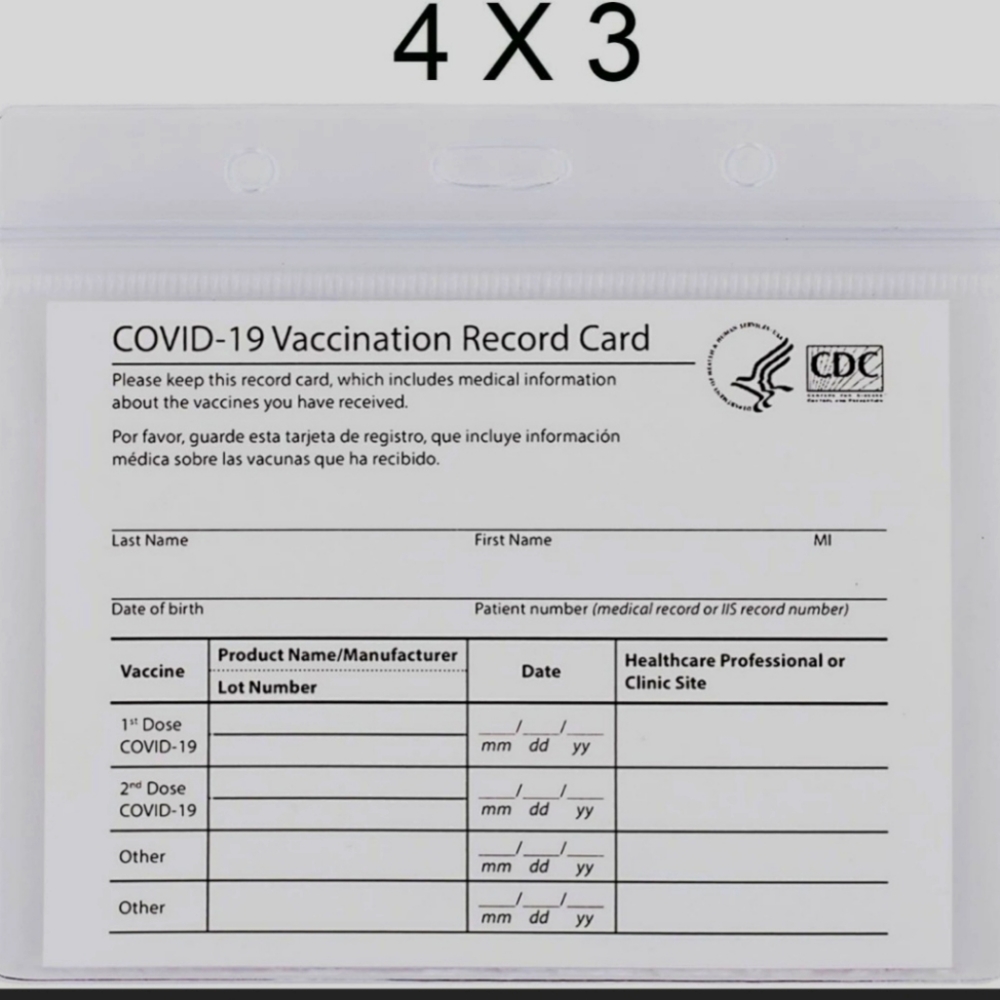 4 pack of Vaccine Card Protectors -Clear